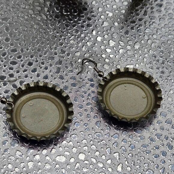 "5/$25" Coca Cola Bottle Cap Dangle Costume Earrings - Picture 5 of 6